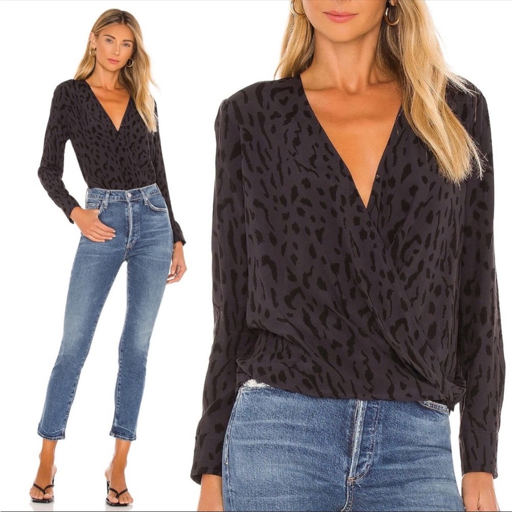 Revolve Rails Hillary Ash Cheetah Wrap Surplice L… - image 1